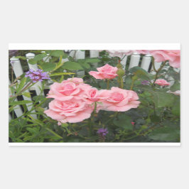 Roze rozen rechthoekige sticker