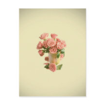 roze rozen. Retro Flowers