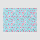 Roze Rozen Romantiek Liefde Patroon Valentijnsdag Tissuepapier (Voorkant)