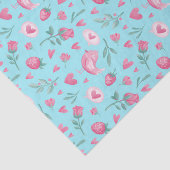 Roze Rozen Romantiek Liefde Patroon Valentijnsdag Tissuepapier (Detail)