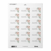 Roze Rozen Romantisch Trouw Retouradres Etiket (Full Sheet)