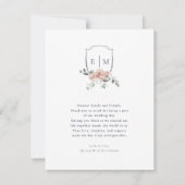 Roze Rozen Romantische Trouwdag Bedankkaart (Achterkant)