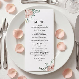 Roze Rozen Romantische Trouwfeest Lay-out Menu