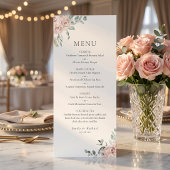 Roze Rozen Romantische Trouwfeest Lay-out Menu