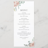 Roze Rozen Romantische Trouwfeest Lay-out Menu (Voorkant)