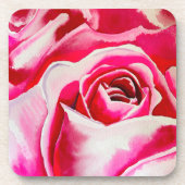 Roze rozen romantische watercolor kunst bier onderzetter (Voorkant)