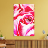Roze rozen Romantische waterverf kunst Canvas Afdruk (Insitu (Woonkamer))