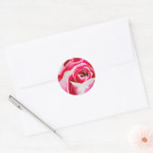 Roze rozen Romantische waterverf kunst Ronde Sticker (Envelop)