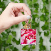 Roze rozen Romantische waterverf kunst Sleutelhanger (Hand)