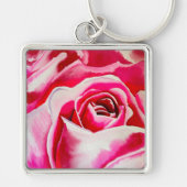 Roze rozen Romantische waterverf kunst Sleutelhanger (Voorkant)