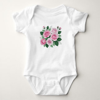 Roze rozen romper