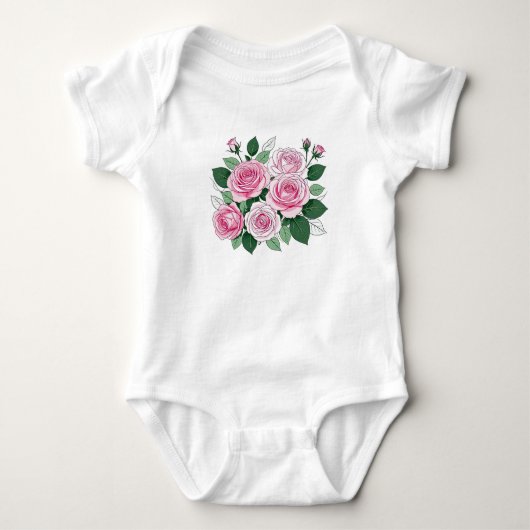 Roze rozen romper (Voorkant)
