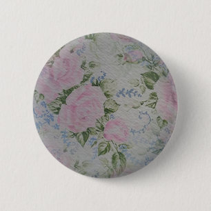 Roze Rozen Ronde Button 5,7 Cm