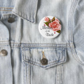 Roze rozen ronde button 5,7 cm (In situ)