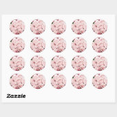 Roze rozen ronde sticker (Vel)