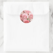 Roze rozen ronde sticker (Tas)