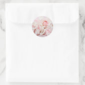 Roze rozen ronde sticker (Tas)