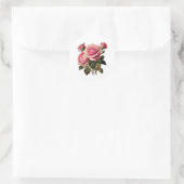 Roze rozen ronde sticker (Tas)