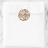   roze rozen ronde sticker (Tas)