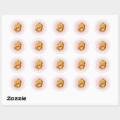 Roze  Rozen Ronde Sticker (Vel)