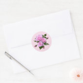 Roze rozen ronde stickers enveloppe zegels (Envelop)