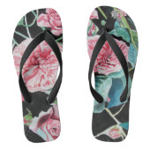 Roze rozen Roos bloemen waterverf Thames Teenslippers (Voetbed)