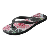 Roze rozen Roos bloemen waterverf Thames Teenslippers (Schuin)