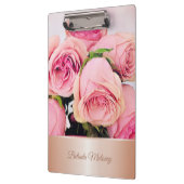 Roze rozen Roos Gold Klembord (Links)