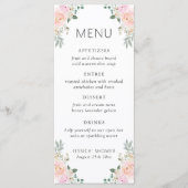 Roze Rozen & Roos Vrijgezellenfeest Menu (Voorkant)