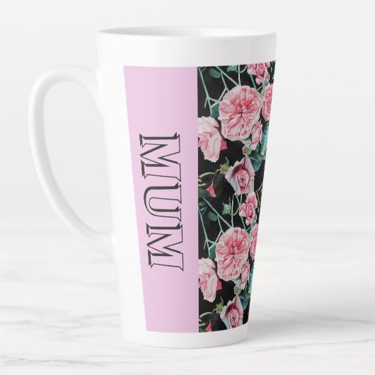 Roze Rozen Roos Waterverf Mum Mok (Links)
