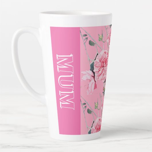 Roze Rozen Roos Waterverf Mum Mok (Links)