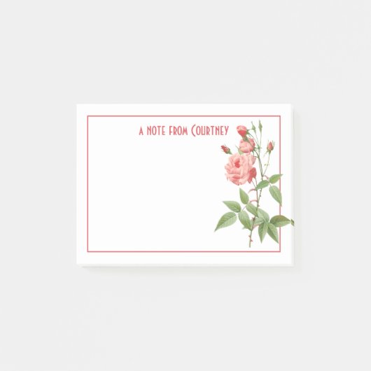 roze rozen rosebuds gepersonaliseerd post-it® notes (Voorkant)