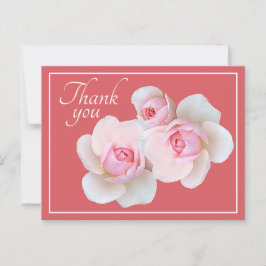 Roze rozen roze achtergrond dank je briefkaart