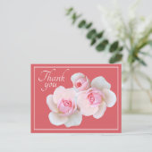 Roze Rozen Roze Achtergrond Dank Je Briefkaart (Staand voorkant)
