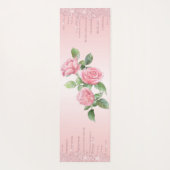 Roze Rozen, Roze Achtergrond & Roze Glitter Yogamat (Achterkant)