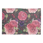 Roze rozen roze antic op grijs patroon kussensloop (Achterkant)