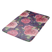 Roze rozen roze antic op Paars patroon Badmat (Gekanteld)