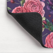 Roze rozen roze antic op Paars patroon Muismat (Hoek)