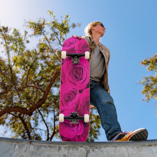 Roze rozen, roze bloemen persoonlijk skateboard (Buiten 1)