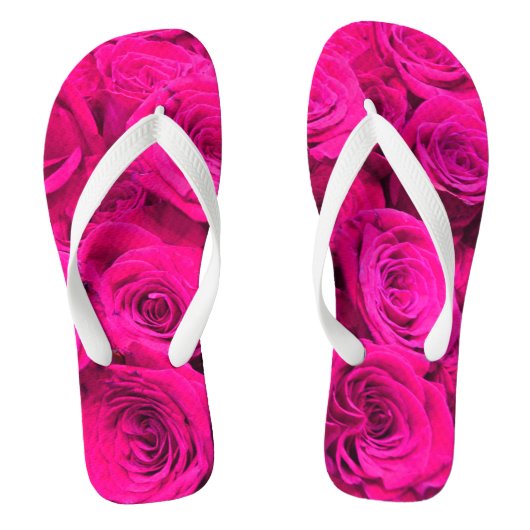 Roze Rozen roze bloemen roze bloemen Teenslippers (Voetbed)