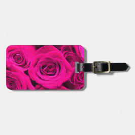 Roze rozen roze bloemen roze bloemig bagagelabel