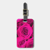 Roze rozen roze bloemen roze bloemig bagagelabel (Voorkant verticaal)