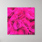 Roze rozen roze bloemen roze bloemig canvas afdruk (Voorkant)