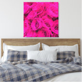 Roze rozen roze bloemen roze bloemig canvas afdruk (Insitu (Slaapkamer))