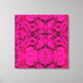 Roze rozen roze bloemen roze bloemig canvas afdruk