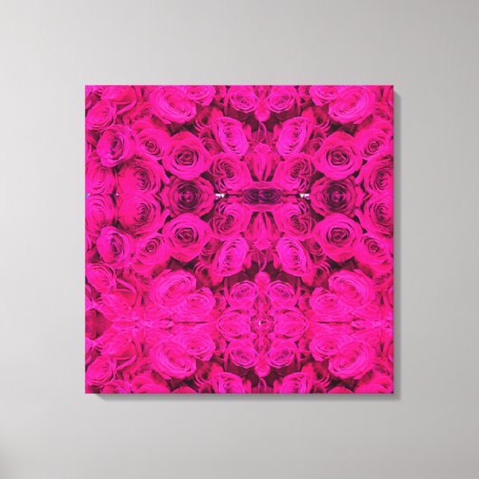 Roze rozen roze bloemen roze bloemig canvas afdruk (Voorkant)