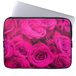 Roze rozen roze bloemen roze bloemig laptop sleeve