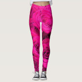 Roze rozen roze bloemen roze bloemig leggings (Voorkant)