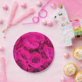 Roze rozen roze bloemen roze bloemig papieren bordje (Feest)