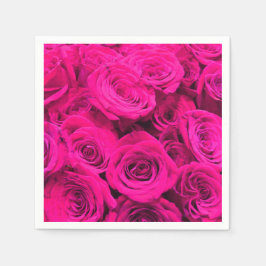 Roze rozen roze bloemen roze bloemig servet